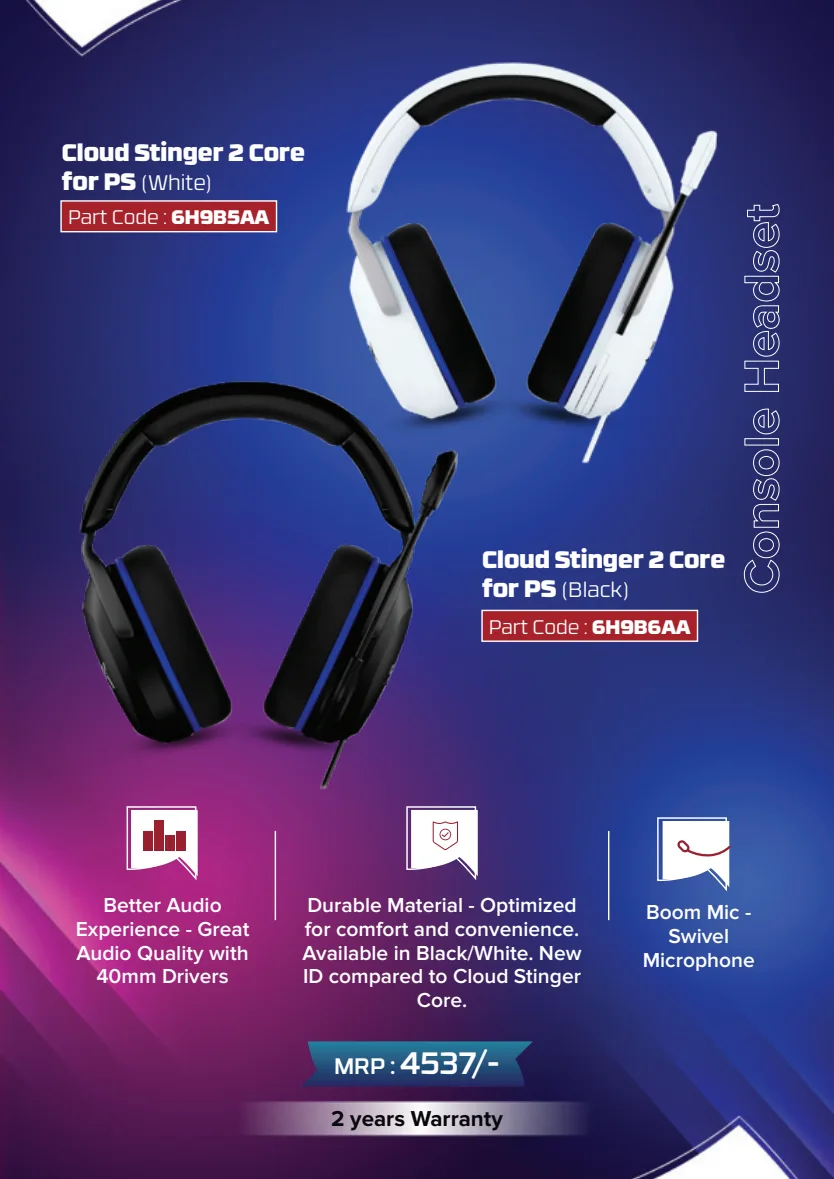 HyperX Cloud Stinger 2 Core for PlayStation — Black