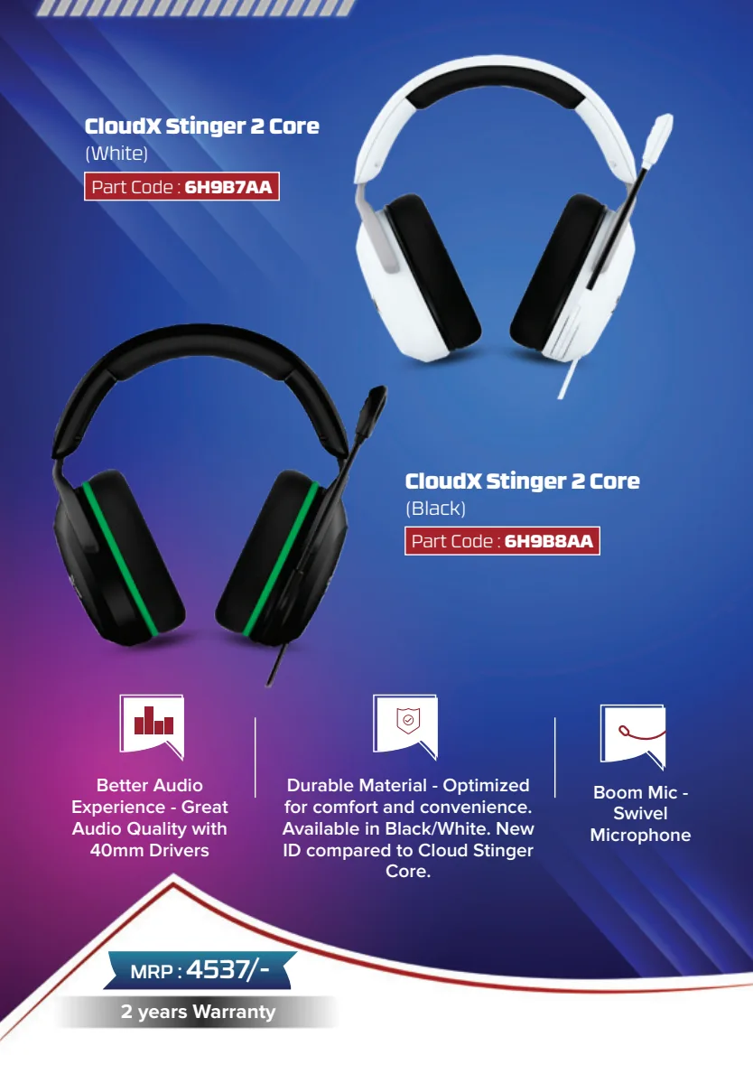 HyperX CloudX Stinger 2 Core for Xbox — White