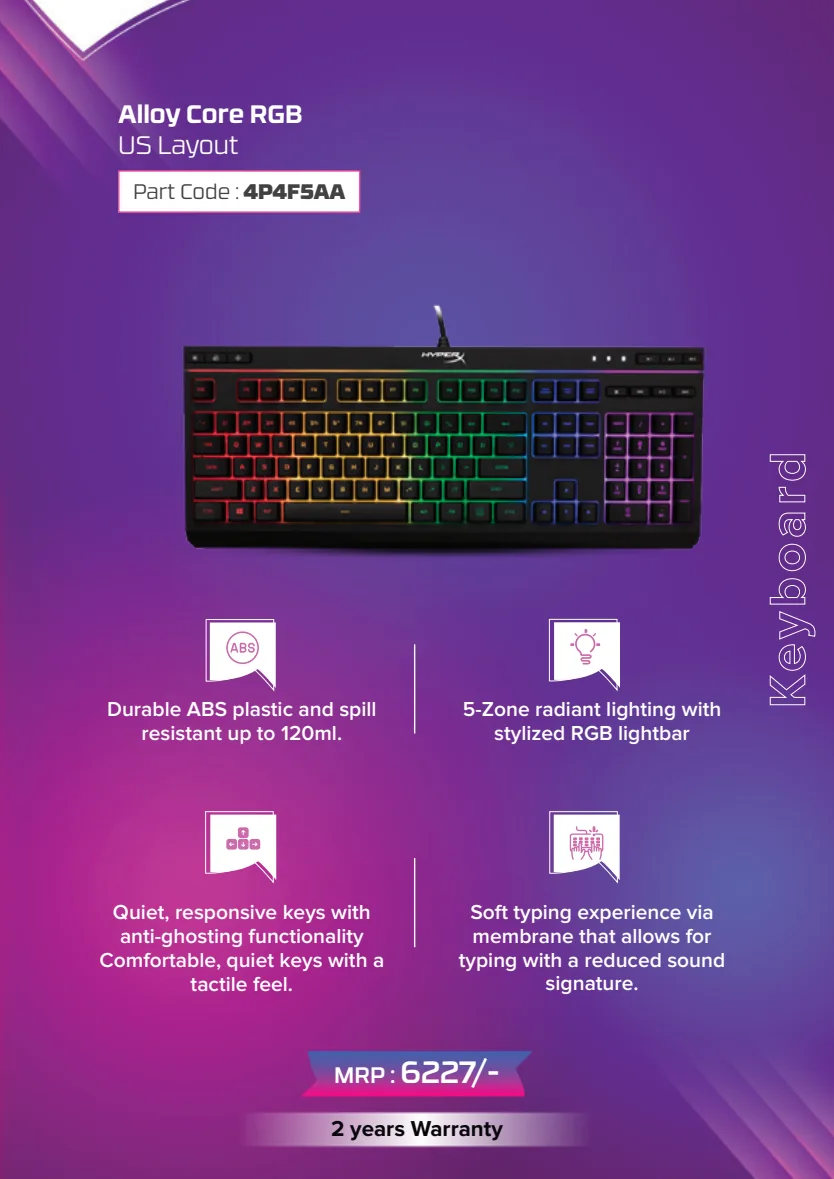 HyperX Alloy Core RGB US Layout Keyboard
