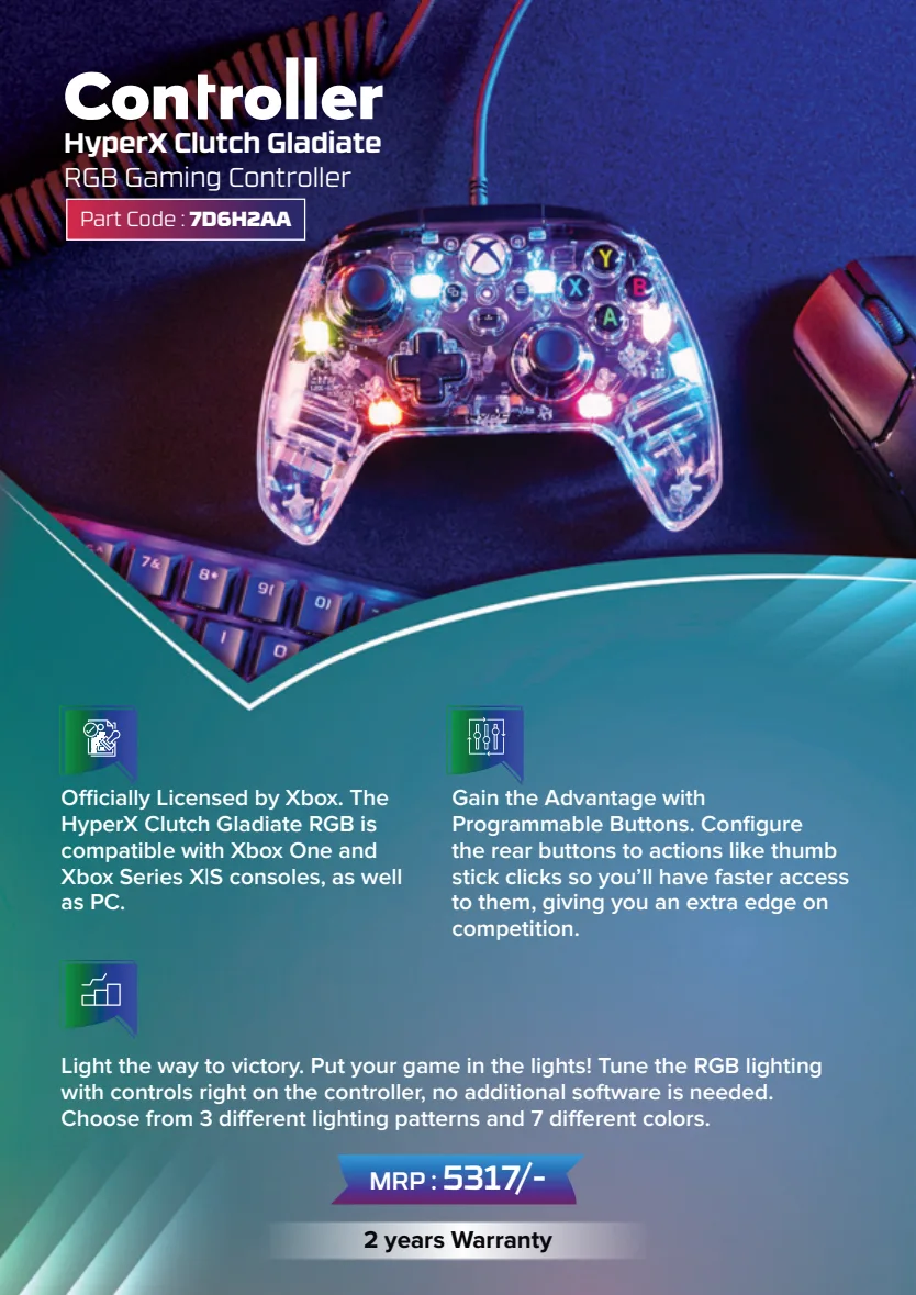 HyperX Clutch Gladiate RGB Gaming Controller